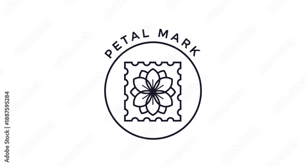 Fototapeta premium Petal Mark Logo with Flower Design 1.