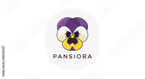 Pansy Flower Logo Design Element Illustration.
