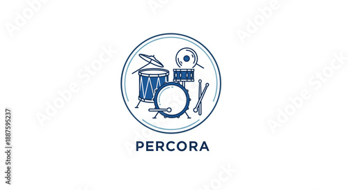 Percora Drum Logo Design Element Circle.