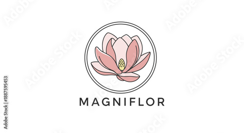 Pink Lotus Flower Logo Design Element 3.