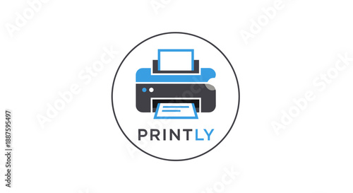 Printer Icon with Printly Text Logo.