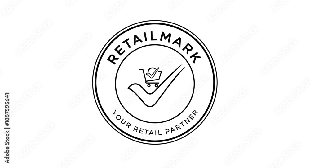 Fototapeta premium Retailmark Logo with Shopping Cart Symbol.