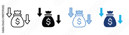 Investment icon set multiple style collection