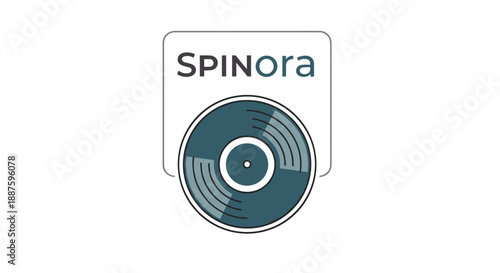 Spinora Logo Design with Vinyl Record.