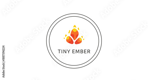 Tiny Ember Logo Design with Flame 1.