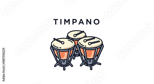 Timpano Drums Music Instrument Illustration.