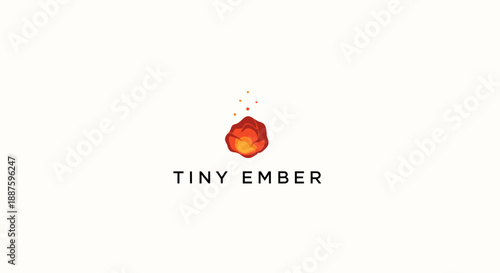 Tiny Ember Logo Design with Flame.