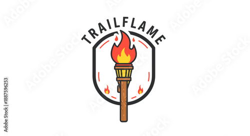 Torch with Flame Inside Oval Emblem.