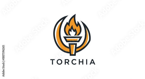 Torchia Logo Design with Torch Symbol.