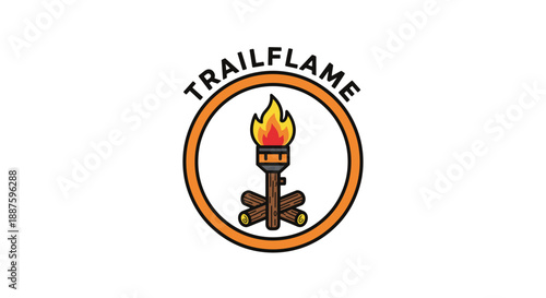 Trailflame Torch Logo Design Element.