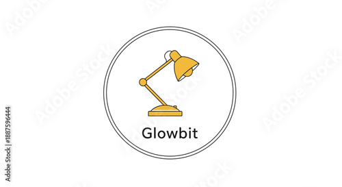 Yellow Desk Lamp Illustration Inside Circle Logo.