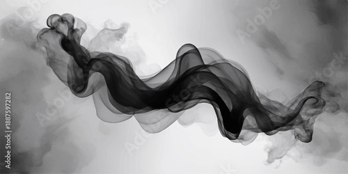 Smoke swirling on black background