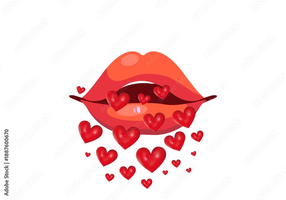 custom made wallpaper toronto digitalBright red lips - kiss, love, banner, presentation