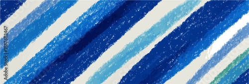 Sfondo astratto con strisce diagonali blu e bianche disegnate a pastello, texture vivace e trasparente.
