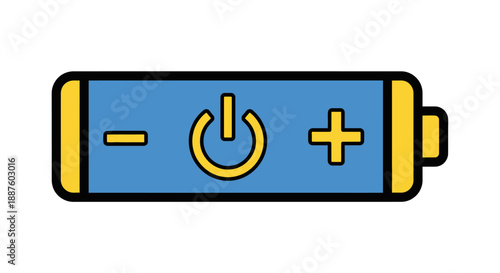 Battery Icon with Symbols.