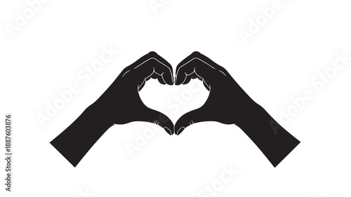 Hands forming heart shape in minimalist silhouette with soft focus for charity campaign