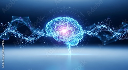 Futuristic brain representation with neural connections
