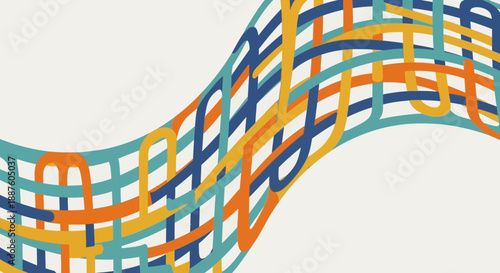 Colorful Abstract Wavy Lines.