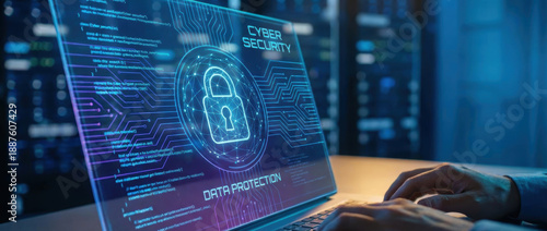 Cyber security networking securityconceptcyber data technology protection internet network digital cyberattack prevention modern data center Data protection and digital security concept