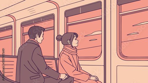 Romantic Train Journey by Window