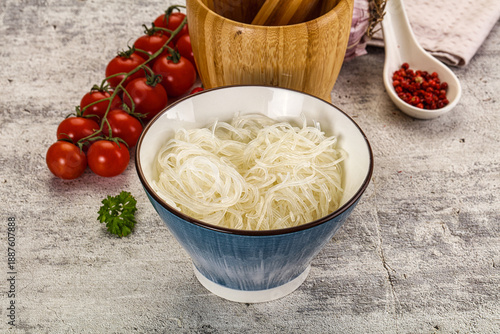 Glass noodle funchoza in the bowl © Andrei Starostin