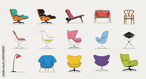 Vector illustration set of different summer beach drinks and cocktail icons featuring sun and sea travel symbols in a colorful cartoon art design