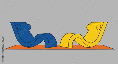 Vector illustration of a cartoon woman wearing fashion shoes against an abstract background with text and Christmas icons for a fun card design