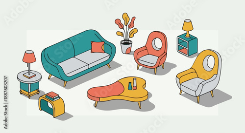 Cartoon illustration of a sick office worker resting on a bedroom bed near a computer game vector art