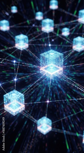 Interconnected digital cubes illuminate network architecture and data flow