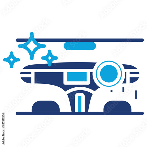car interior mixed color icon