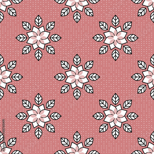 Sweet Blossom Cross Floral Seamless Pattern
