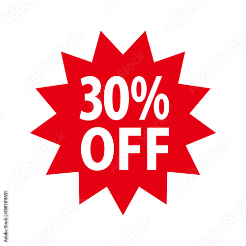 30％OFFの値引きイラスト