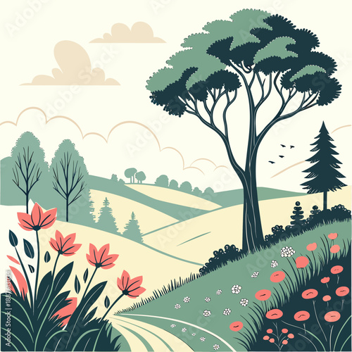 Serene countryside landscape