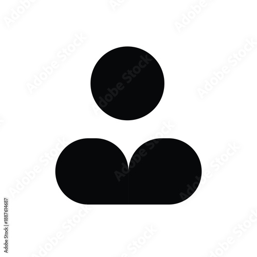 Wellness Human Face Solid Icon Mindfulness Black Vector EPS Illustration