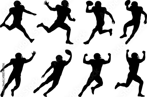 American Football Player Action Illustration