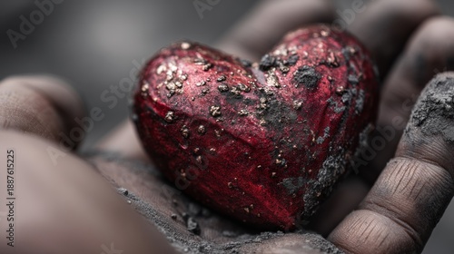 Wallpaper Mural Heart in grimy hand Torontodigital.ca