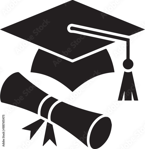 Create Block Silhouette Graduation icon set. Vector illustration on white Background