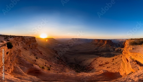 Sunset In The Desert Hdri Skybox Canyon Land Created Using Generative Ai