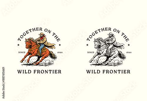 Hand-Drawn Western Cowboy Logo