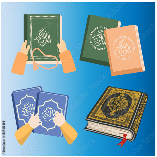 Decorative islamic design vector illustration for quranic themes and muslim holidays