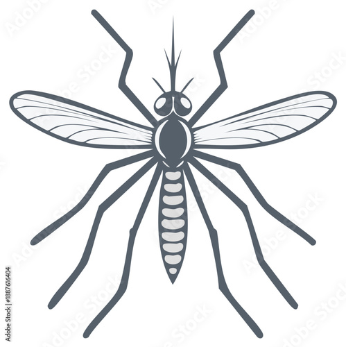 Stylized Mosquito Insect Vector Illustration Flat Design Mosquitoes Isolated Drawing