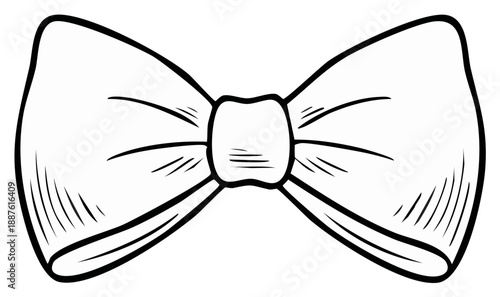 Hand-Drawn Outline of a Classic Bow Tie Accessory