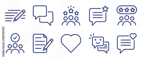 Detailed Feedback Icon Set in Line Style