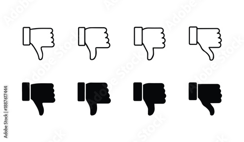 Dislike icons set. dislike sign and symbol