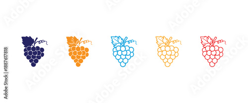Grape Fruit Filled Outline Icon