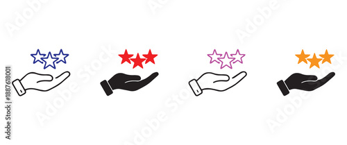 Happy Client Review Outline Symbol