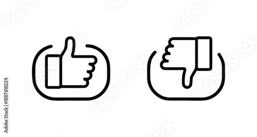 Like Dislike Line Design Icons