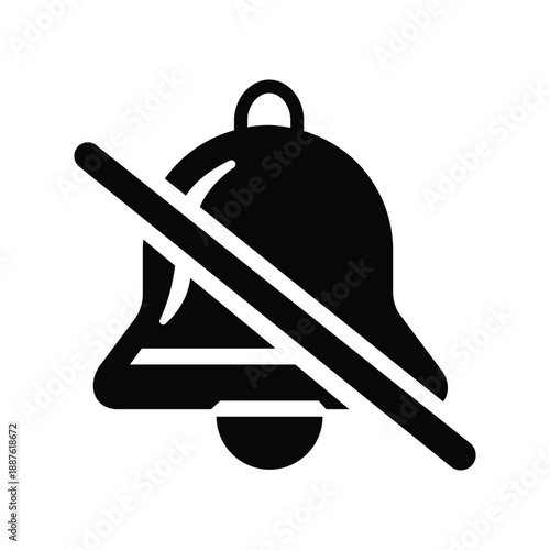 Bell icon with a cross line represents disabled notifications