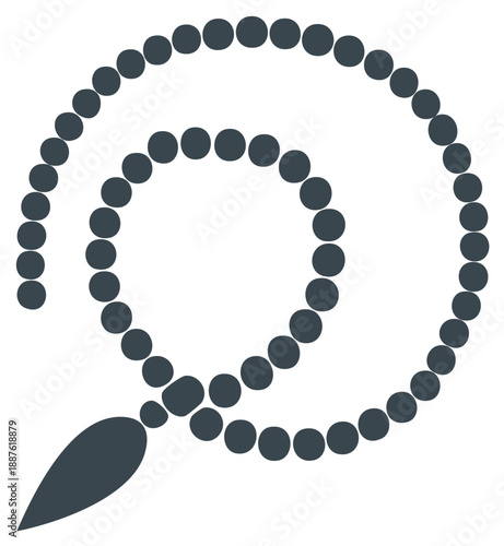 Islamic Prayer Beads Rosary Tasbih on Spiral Arrangement