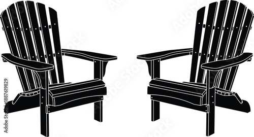Pair of Adirondack Garden Chairs Silhouette Collection